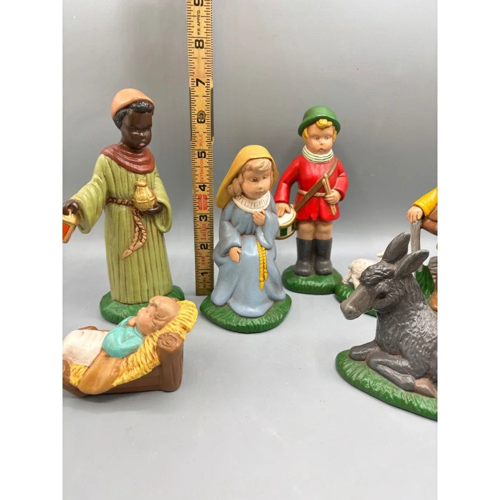 Vtg Nativity 6 Piece Ceramic Figurine Partial Set Christmas Decor Drummer‎ Boy